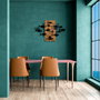 Wallity Shoal Accesorio de Pared de Madera y Metal Nogal y Negro
